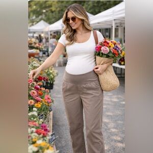 European Culture Maternity khaki  pants XXL, soft, cozy, casual